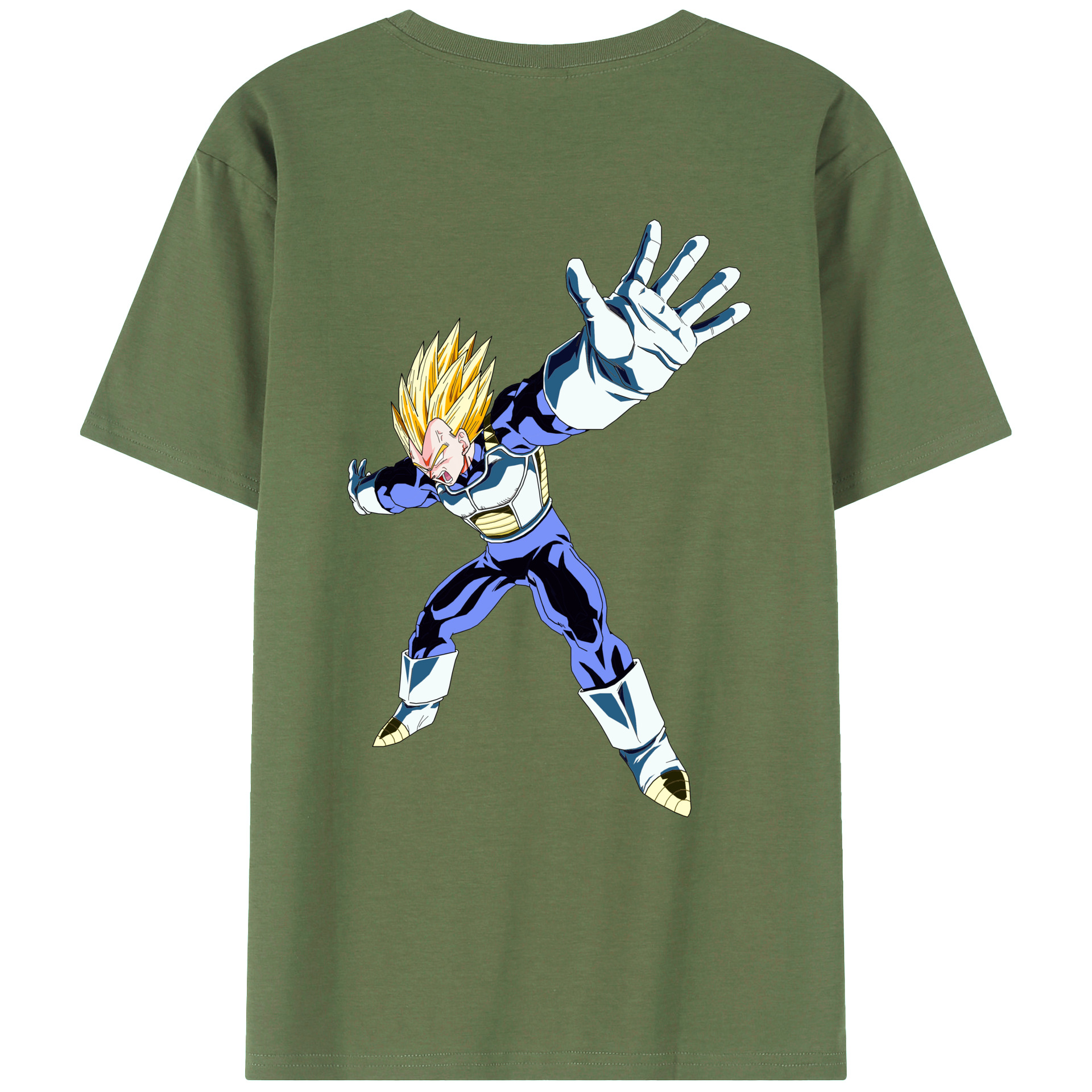 （画像用） ドラゴンボール ベジータ四世（Bejīta Yonsei）DRAGON BALL Vegeta IV 綿100％ メンズ半袖Tシャツ（バックプリント） 通気性